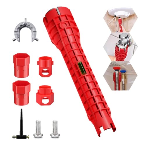 14 in 1 Waschbecken Installer Werkzeug, Spülenschlüssel Installer, Sink Faucet Installer, Multifunktionaler Spülenschlüssel Armaturenschlüssel für Sink Toilettenschüssel Waschbecken Küchen Sanitär von Coztie