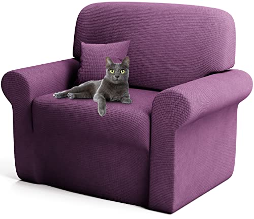 Cozy Interior® | Premium Sofa Überzug 1 Sitzer Violett | weich & bequem | Stretch Sofabezug mit idealer Passform | Couch Überzug | 80-120cm von Cozy Interior