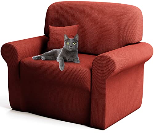Cozy Interior® | Premium Sofa Überzug 1 Sitzer Ziegelsteinrot | weich & bequem | Stretch Sofabezug mit idealer Passform | Couch Überzug | 80-120cm von Cozy Interior
