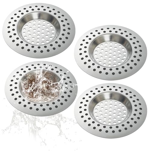 Cozy Inviting 4 Stück Abflusssieb, Löcher Waschbecken Sieb, Edelstahl Abflusssieb Küchenspüle, Geeignet Für 7,5 cm Abflussanschluss Waschbecken Siebeinsatz von Cozy Inviting