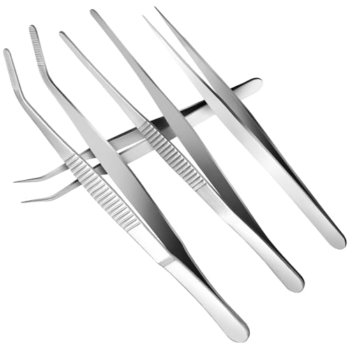 Gebogene Pinzette, Stumpfe Pinzette, 4 Stück 14 cm Precision Tweezers Set, Pinzette Lang Edelstahl Profi für Elektronische Reparaturen, Präzisionsarbeit Gebogene Pinzette, Stumpfe Pinzette, 4 Stück 14 cm Precision Tweezers Set, Pinzette Lang Edelstahl Profi für Elektronische Reparaturen, Präzisionsarbeit von Cozy Inviting