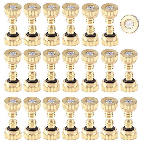 CozyCabin Messing Nebeldüsen Sprühdüse für Garten, Terrasse, Gewächshaus, Kühlnebelsystem, 0,4 mm Öffnung (0,4 mm) Gewinde UNC 10/24 (40 Stück) von CozyCabin