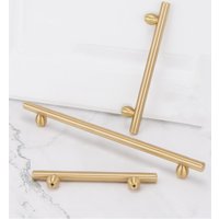 2.5 3.75 8.8" Gebürstet Gold Messing Griff Pull Kommode Knauf Küchenschrank Schrank Zierknopf Ovalsockel 64 96 128 224 von CozyChiccc