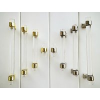 3.75 5 6.3 7.5 10.5" Klar Acryl Schrank Türgriff Glas Optik Garderobe Poliert Silber Schubladengriff Gold Kommode Pull96 128 160 267 von CozyChiccc