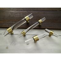 3.75 6.3 8.8" Antik Bronze Möbelknopf Klar Lucite Schubladengriff Acryl Kommode Pull Schrank Griff Pullknopf 96 160 224 von CozyChiccc