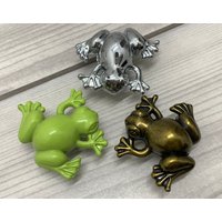 Froschgriff Knauf Kommode Pull Tierknopf Ziergriff Küchenschrank Schrank Türknopf Antik Bronze Grün Silber Chome von CozyChiccc