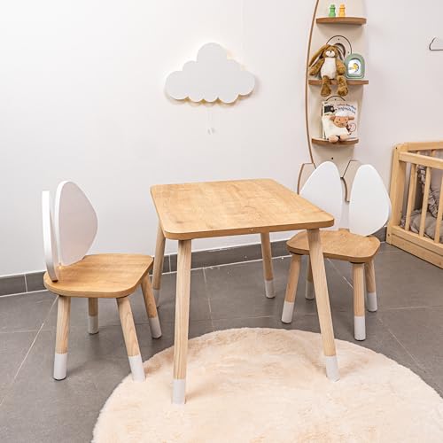 COZYCOLLECTIONS Montessori Kindertisch mit 2 Stühlen aus Holz – Kinder Tisch & Stuhl Set für Spiel, Malen & Essen – CE-Zertifiziert, robust & sicher, Kinderzimmer Möbel für Kleinkinder (1, Bunny) COZYCOLLECTIONS Montessori Kindertisch mit 2 Stühlen aus Holz – Kinder Tisch & Stuhl Set für Spiel, Malen & Essen – CE-Zertifiziert, robust & sicher, Kinderzimmer Möbel für Kleinkinder (1, Bunny) von CozyCollectiions
