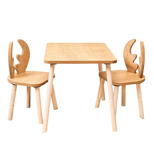 COZYCOLLECTIONS Montessori Kindertisch mit 2 Stühlen aus Holz – Kinder Tisch & Stuhl Set für Spiel, Malen & Essen – CE-Zertifiziert, robust & sicher, Kinderzimmer Möbel für Kleinkinder (3, Deer) COZYCOLLECTIONS Montessori Kindertisch mit 2 Stühlen aus Holz – Kinder Tisch & Stuhl Set für Spiel, Malen & Essen – CE-Zertifiziert, robust & sicher, Kinderzimmer Möbel für Kleinkinder (3, Deer) von CozyCollectiions