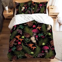 Pilz Bettwäsche-Set Moody Cottagecore Bettwäsche, Dark Academia Decor von CozyCushionCove