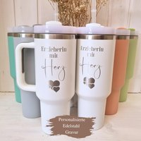 Abschiedsgeschenk Erzieherin Thermobecher Mit Herz Danke Abschied Kita Geschenk Geschenke Kindergarten Personalisiert Lehrerin von CozyDaysDesign