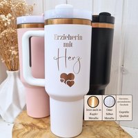 Erzieherin Geschenk Thermobecher Personalisiert, Abschiedsgeschenk 40Oz Tumbler Cup, Abschied Erzieher Mit Herz Trinkbecher Kita von CozyDaysDesign