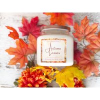 Herbstblätter | Sojawachs Kerze Doppeldocht 620 Ml Herbst Duftkerze Fruchtige Kerzen Alle Natürlichen Laub Wohndekor von CozyHavenDecor