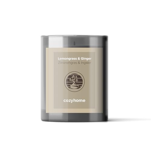 Cozyhome Zitronengras-Ingwer Sojawachs Duftkerzen im Glas - Handgefertigte Sojawachs Deko Kerzen aus Deutschland - Premium Sojawachskerze mit intensiver Duft und langer Brenndauer Cozyhome Zitronengras-Ingwer Sojawachs Duftkerzen im Glas - Handgefertigte Sojawachs Deko Kerzen aus Deutschland - Premium Sojawachskerze mit intensiver Duft und langer Brenndauer von CozyHome