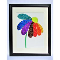 Regenbogen Blume 20x16 Glasmalerei Bunte Kunst Originalmalerei Bemaltes Glas Moderne Malerei Wandbehang Abstrakte von CozyHome1