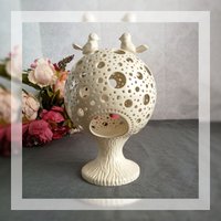 Kerzenhalter Mit Vogel Figuren Für Schatz Tischdeko Keramik Teelichthalter - Hochzeitsgeschenk, Licht Und Dekoration von CozyHomeIdeas