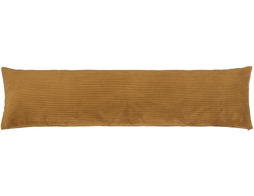 Seitenschläferkissen mit Bezug 145 x 40 cm Cord Gold - Öko-Tex Zertifiziert - 40°C waschbar, perfekt als langes Lagerungs-Kissen u. Schlafkissen oder Schwangerschaftskissen/Stillkissen von CozyKing