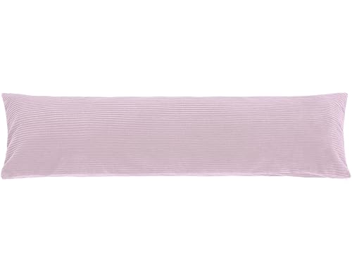 Seitenschläferkissen mit Bezug 145 x 40 cm Cord Rosa - Öko-Tex Zertifiziert - 40°C waschbar, perfekt als langes Lagerungs-Kissen u. Schlafkissen oder Schwangerschaftskissen/Stillkissen von CozyKing
