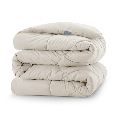 CozyLux Bettdecke 200x200cm für 4 Jahreszeiten, Steppdecke Mikrofaser 300gsm, Ganzjahresdecke 2x2m, Decke 200x200 cm, Super Weiche Zudecke Schlafdecke Atmungsaktive 200 x 200, Beige von CozyLux