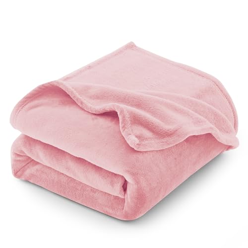 CozyLux Kuscheldecke Flauschig Decke Groß XXL 220x240 cm für 4 Jahreszeiten - Weich/Warm/Leicht Sofadecke Wohndecke Couchdecke für Bett/Sofa/Couch, Flanell Fleecedecke 240x220 cm Rosa von CozyLux