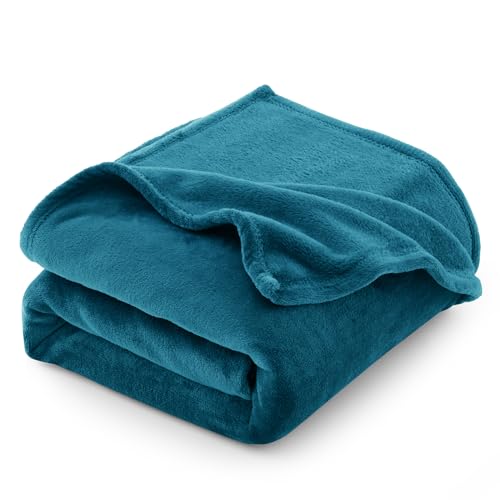 CozyLux Kuscheldecke Flauschig Decke Groß XXL 220x240 cm für 4 Jahreszeiten - Weich/Warm/Leicht Sofadecke Wohndecke Couchdecke für Bett/Sofa/Couch, Flanell Fleecedecke 240x220 cm Türkis von CozyLux