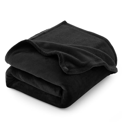 CozyLux Kuscheldecke Flauschig Decke Sofa 130x150 cm für 4 Jahreszeiten - Weich/Warm/Leicht Sofadecke Wohndecke Couchdecke für Sofa/Couch/Bett, Flanell Fleecedecke 150x130 cm Schwarz von CozyLux