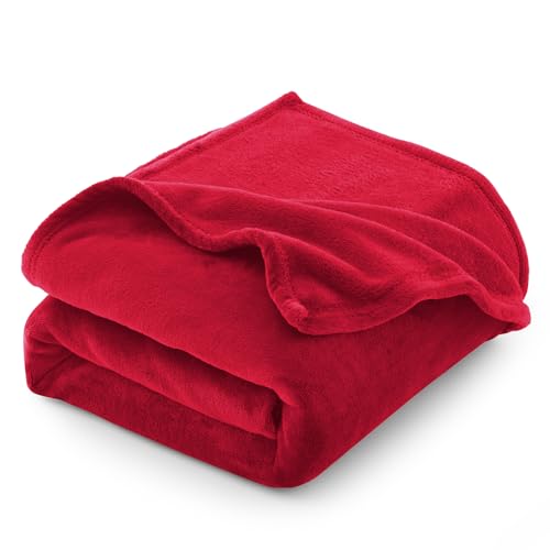 CozyLux Kuscheldecke Flauschig Decke Sofa 230x270 cm für 4 Jahreszeiten - Weich/Warm/Leicht Sofadecke Wohndecke Couchdecke für Sofa/Bett/Couch, Flanell Fleecedecke 270x230cm Rot von CozyLux