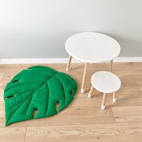 Monstera Blatt Spieldecke Teppich Aus 100% Baumwolle Monstera Blatt Spieldecke Teppich Aus 100% Baumwolle von CozyPandochka