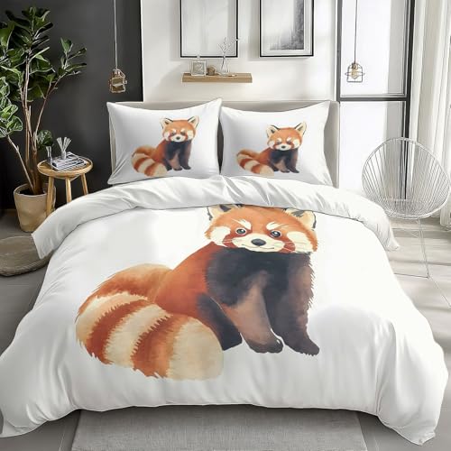 CozyRest Bettwäsche 135 x 200 cm Bettbezug und 80x80 Kissenbezug, Wendebettwäsche Set Muster Aquarell Roter Panda Weiche Microfaser für Mädchen Kinder CozyRest Bettwäsche 135 x 200 cm Bettbezug und 80x80 Kissenbezug, Wendebettwäsche Set Muster Aquarell Roter Panda Weiche Microfaser für Mädchen Kinder von CozyRest