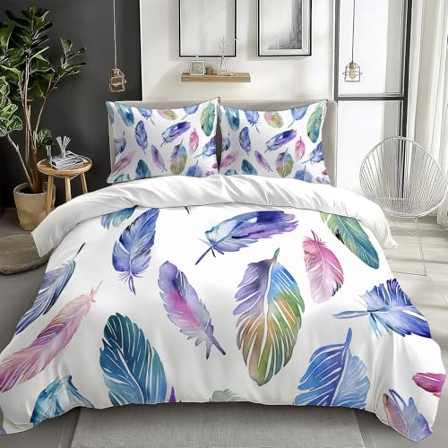 CozyRest Bettwäsche 135 x 200 cm Böhmischer Stil Bettwäsche Set Aquarell Federn Muster Mikrofaser Wendebettwäsche Bettbezug Set Dreiteilig Gedruckt für Erwachsene Teenager CozyRest Bettwäsche 135 x 200 cm Böhmischer Stil Bettwäsche Set Aquarell Federn Muster Mikrofaser Wendebettwäsche Bettbezug Set Dreiteilig Gedruckt für Erwachsene Teenager von CozyRest