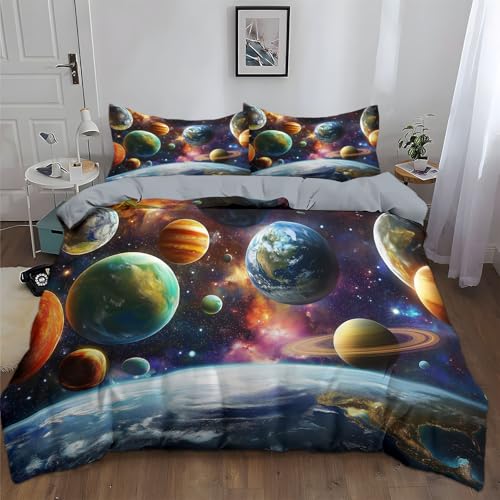 CozyRest Bettwäsche Set 100 x 135 cm Grau Wendebettwäsche Drucken Bettbezug 2 teilig mit 1 Kissenbezug 40x60 cm, Universum Galaxie Sternenhimmel Bettwäsche mit Reißverschluss für Kinder CozyRest Bettwäsche Set 100 x 135 cm Grau Wendebettwäsche Drucken Bettbezug 2 teilig mit 1 Kissenbezug 40x60 cm, Universum Galaxie Sternenhimmel Bettwäsche mit Reißverschluss für Kinder von CozyRest