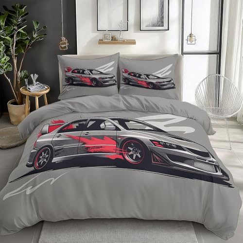 CozyRest Bettwäsche Set Luxus-Auto in Grau Bettbezug Doppelseitig Bettwäsche 155 x 220 cm Bettbezug für Erwachsene und Kinder 2 Kissenbezüge 80x80cm CozyRest Bettwäsche Set Luxus-Auto in Grau Bettbezug Doppelseitig Bettwäsche 155 x 220 cm Bettbezug für Erwachsene und Kinder 2 Kissenbezüge 80x80cm von CozyRest