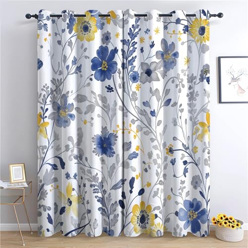 Gardinen Blaue Wildblumen In Aquarell 2 Stück Verdunklungsvorhänge Mit Ösen Vorhänge Blickdicht Kälte- Und Wärmeisolierung H 215 x B 110 cm Paisley-Stil Vorhang Balkon Schlafzimmer Badezimmer Vorhänge Gardinen Blaue Wildblumen In Aquarell 2 Stück Verdunklungsvorhänge Mit Ösen Vorhänge Blickdicht Kälte- Und Wärmeisolierung H 215 x B 110 cm Paisley-Stil Vorhang Balkon Schlafzimmer Badezimmer Vorhänge von CozyRest