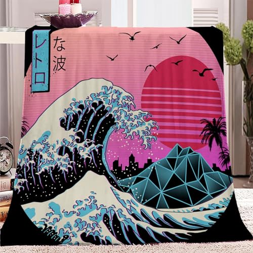 Kuscheldecke 180x200 cm, Retro-Meereswellen Im Japanischen Stil 3D Druck Warme Weichen Flauschig Kuscheldecke Fleecedecke als Sofadecke Tagesdecke Couchdecke für Kinds Mädchen Jungen Idee Geschenk Kuscheldecke 180x200 cm, Retro-Meereswellen Im Japanischen Stil 3D Druck Warme Weichen Flauschig Kuscheldecke Fleecedecke als Sofadecke Tagesdecke Couchdecke für Kinds Mädchen Jungen Idee Geschenk von CozyRest