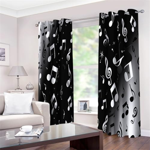 Vorhang Blickdicht Thermovorhang Musiknoten Muster Gardinen Wohnzimmer Vorhänge Kinderzimmer Geräuschreduzierung Dekoration für Schlafzimmer Wohnzimmer Küche Fenster Schwarzer Farbverlauf 160 x 70 cm Vorhang Blickdicht Thermovorhang Musiknoten Muster Gardinen Wohnzimmer Vorhänge Kinderzimmer Geräuschreduzierung Dekoration für Schlafzimmer Wohnzimmer Küche Fenster Schwarzer Farbverlauf 160 x 70 cm von CozyRest
