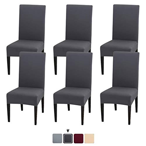 CozyZone Esszimmerstuhlbezüge, 6er-Set, abnehmbarer, waschbarer Stuhlsitzschutz mit hoher Dehnung, Schonbezug für die Hochzeitszeremonie eines Zuhause-Party-Hotels|grau| CozyZone Esszimmerstuhlbezüge, 6er-Set, abnehmbarer, waschbarer Stuhlsitzschutz mit hoher Dehnung, Schonbezug für die Hochzeitszeremonie eines Zuhause-Party-Hotels|grau| von CozyZone