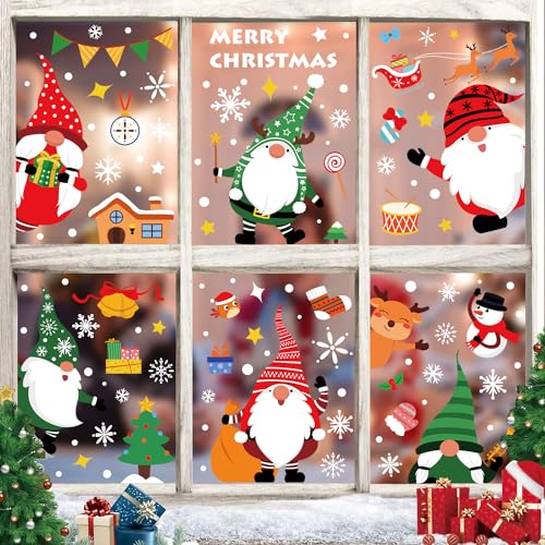 Fensterbilder Weihnachten Selbstklebend Weihnachtsfensterbilder Doppelseitig Weihnachtsdeko Fenster Fensterbilder Weihnachten Selbstklebend PVC Schneeflocken Deko Weihnachten Fensterdeko von Cozyan
