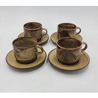 Schweizer Langenthal Aristo Savannah Sahara Tassen Mit Untertassen, 1970Er Jahre Schweizer Langenthal Aristo Savannah Sahara Tassen Mit Untertassen, 1970Er Jahre von CozycatVintageShop