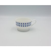 Vintage Melitta Porzellan Kaffeetasse/Zuckerdose, Blau Gemustert, 1960Er Jahre von CozycatVintageShop