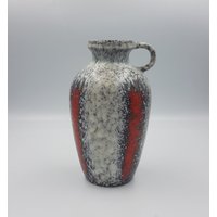 Vintage Keramikvase Von Jasba Mit Fat Lava Glasur Und Henkel, Modell-Nr. 1227 20, Um 1960 von CozycatVintageShop