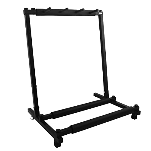 Cozyel 3-Fach Gitarrenständer Multistand Gitarrenstativ Mehrfach Gitarrenhalter, Faltbar mit Rollen, Guitar Stand, Multi-gitarren-rack für Akustikgitarre, Klassik Gitarre, Akustikbass, E-Gitarre von Cozyel