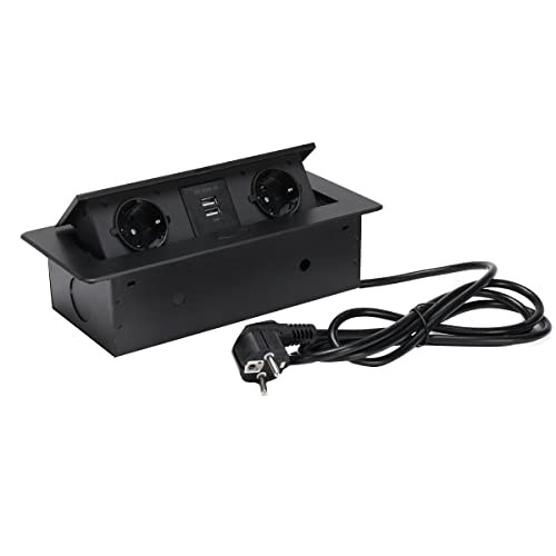Cozyel Einbausteckdose Tischsteckdose fach Wand Küche versenkbar Aluminium, Versenkte Steckdose mit 2 USB, Einbau Steckdosenleiste 2-Fach Tischsteckdose Mehrfachsteckdose für Möbel oder Arbeitsflächen Cozyel Einbausteckdose Tischsteckdose fach Wand Küche versenkbar Aluminium, Versenkte Steckdose mit 2 USB, Einbau Steckdosenleiste 2-Fach Tischsteckdose Mehrfachsteckdose für Möbel oder Arbeitsflächen von Cozyel