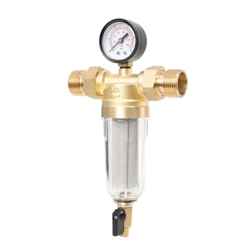 Cozyel Rückspülfilter Wasserfilter 1 Zoll DN25 Ausspülbarer Feinfilter Wasser Vorfilter Sedimentfilter mit Manometer, Wasserhahn Ersatzfilter zur Trinkwasser, Brunnenwasserschlauch Filterkombination Cozyel Rückspülfilter Wasserfilter 1 Zoll DN25 Ausspülbarer Feinfilter Wasser Vorfilter Sedimentfilter mit Manometer, Wasserhahn Ersatzfilter zur Trinkwasser, Brunnenwasserschlauch Filterkombination von Cozyel