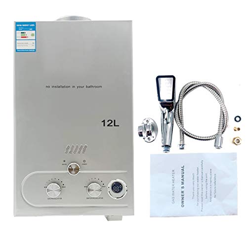 Cozyel Tragbarer Gas Durchlauferhitzer 12L 24KW Propangas Campingdusche für Dusche im Außenbereich Dusche Bad Warmwasser Camping Dusche LPG Warmwasserbereiter Warmwasser Tankless Instant,Silber Cozyel Tragbarer Gas Durchlauferhitzer 12L 24KW Propangas Campingdusche für Dusche im Außenbereich Dusche Bad Warmwasser Camping Dusche LPG Warmwasserbereiter Warmwasser Tankless Instant,Silber von Cozyel