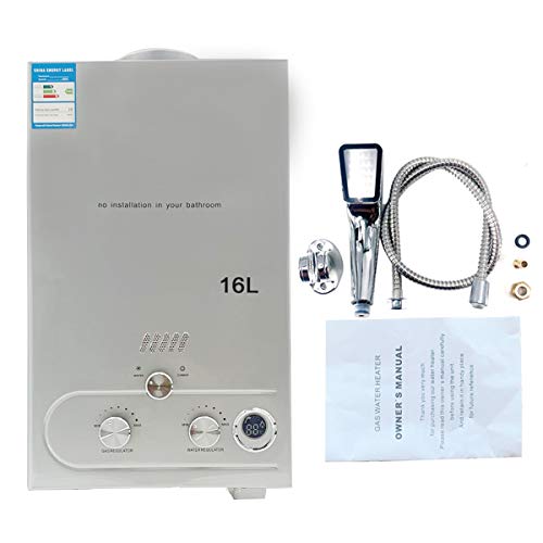 Cozyel Tragbarer Gas Durchlauferhitzer 16L 32KW Propangas Campingdusche für Dusche im Außenbereich Dusche Bad Warmwasser Camping Dusche LPG Warmwasserbereiter Tankless Instant,Silber Cozyel Tragbarer Gas Durchlauferhitzer 16L 32KW Propangas Campingdusche für Dusche im Außenbereich Dusche Bad Warmwasser Camping Dusche LPG Warmwasserbereiter Tankless Instant,Silber von Cozyel