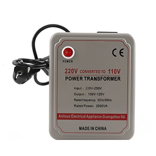 Cozyel Spannungswandler Transformator 220V auf 110V Wandler Transformer Step Down Konverter Transformer Voltage Spannungswandler (2000W) von Cozyel