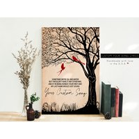 Personalisierte Song Cardinal Mit Baum Individuell Gerahmtes Poster & Leinwand Individuelle Songtexte Erinnerungsgeschenk Wandkunst cm001 von Cozygiftz