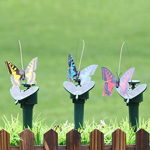 3 Stück solarbetriebene / batteriebetriebene fliegende Schmetterlinge Kolibri Schmetterling Sonnenblume für Garten Hof Pflanzen Blumen Terrasse Landschaft Dekor (zufällige Farbe) von Cozyhoma