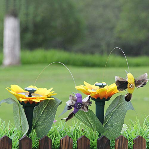 Cozyhoma 3 Stück solar/batteriebetriebene fliegende flatternde Schmetterlinge Kolibri Schmetterling Sonnenblume für Garten Hof Pflanzen Blumen Terrasse Landschaft Dekor von Cozyhoma
