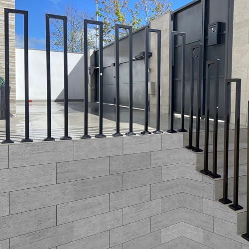 U-förmige Treppengeländer Innen, Dachboden Dekorative Handlauf Treppe, Geländer Treppe Seitliche Montage, Behinderte Rutschfeste Flurdeck Pflegeleicht Treppenhandlauf (Schwarz A, 90cm) von Cozykimo