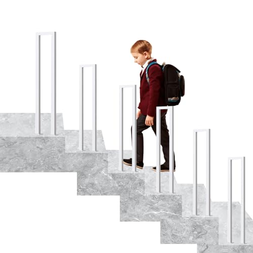 U-förmige Treppengeländer Innen, Dachboden Dekorative Handlauf Treppe, Geländer Treppe Seitliche Montage, Behinderte Rutschfeste Flurdeck Pflegeleicht Treppenhandlauf (Weiß A, 90cm) von Cozykimo